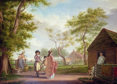 Country Landscape with Figures by Johan Prey